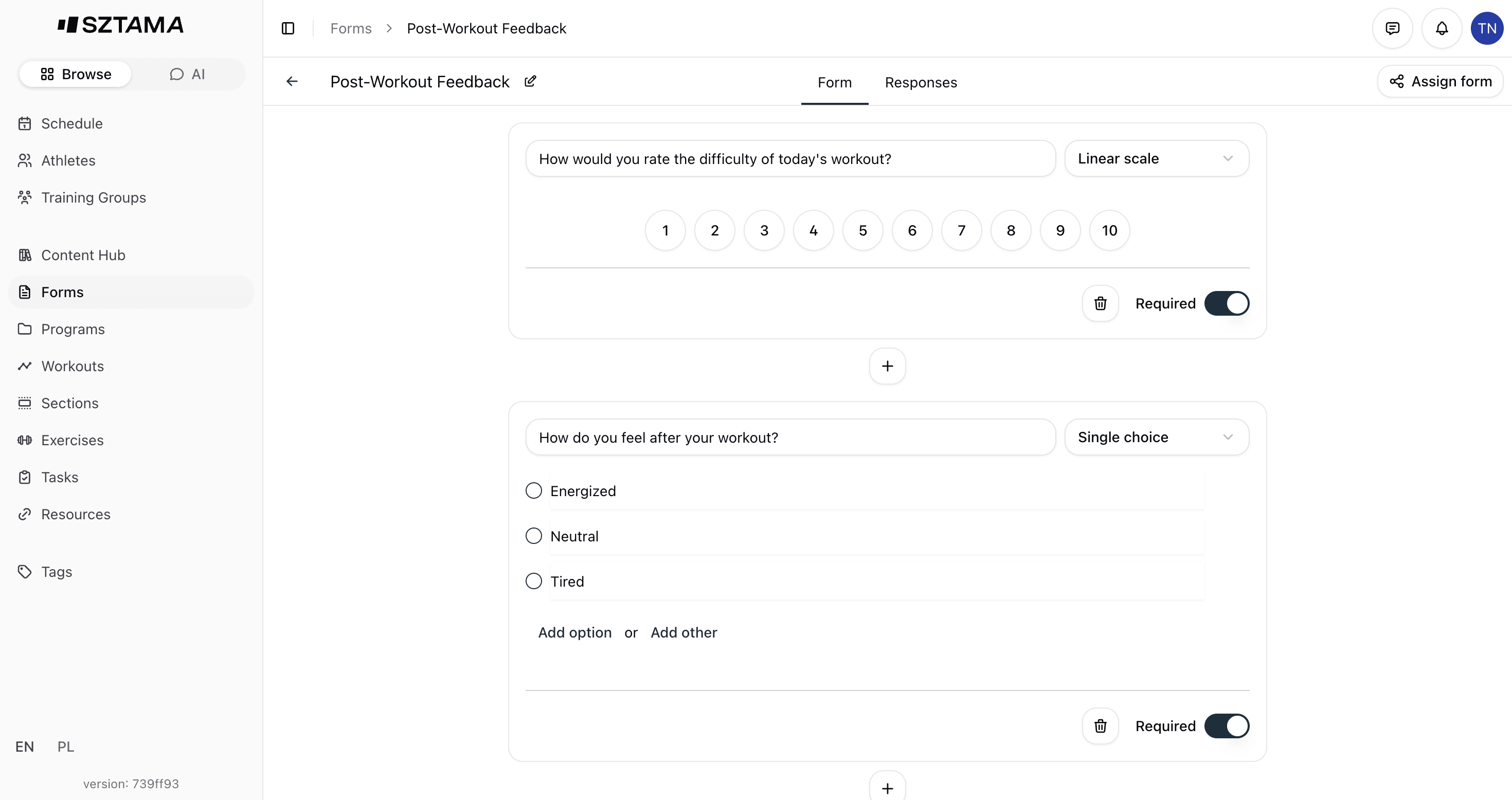 Demo: collect weekly feedback