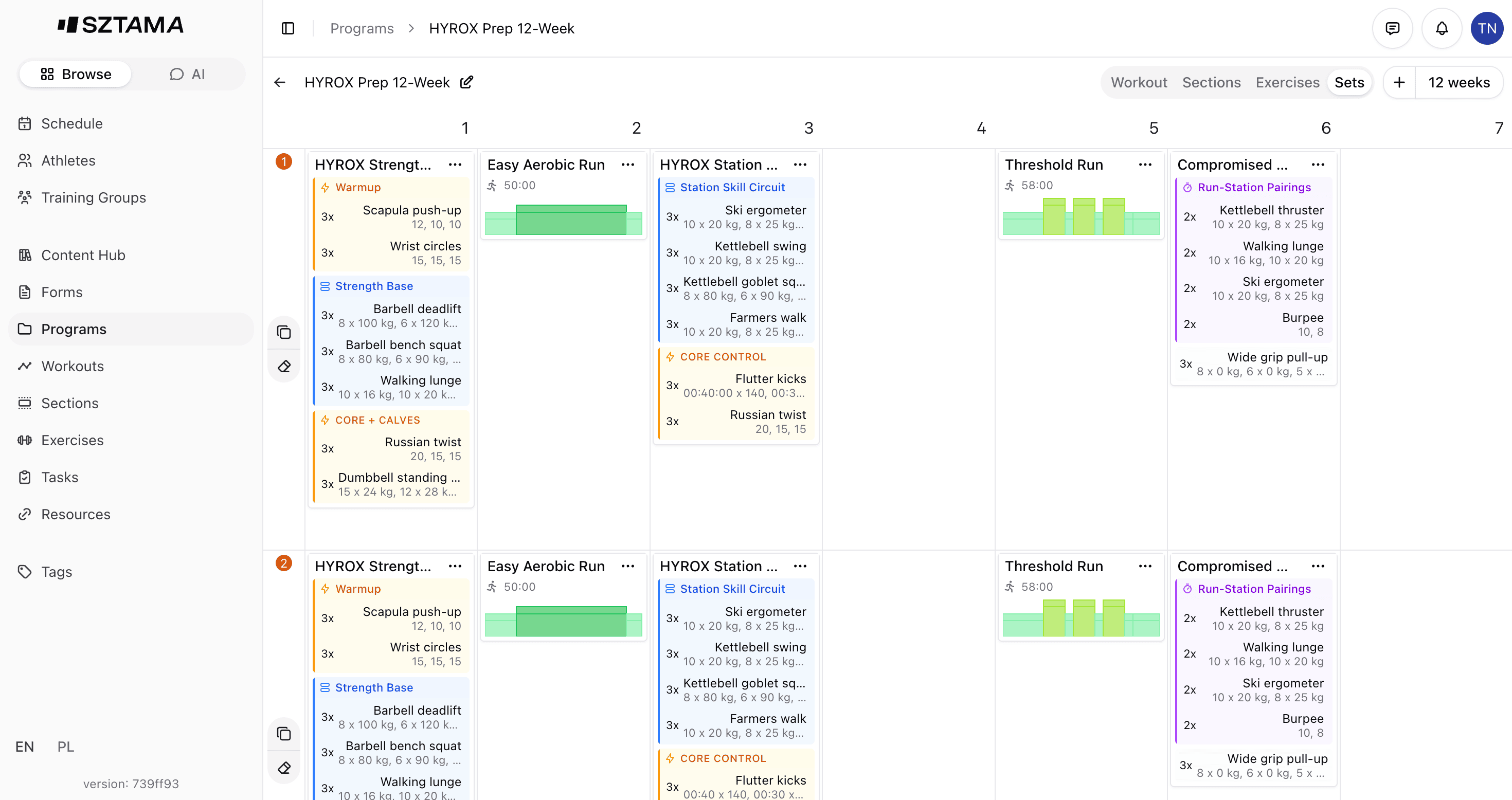 Program builder preview